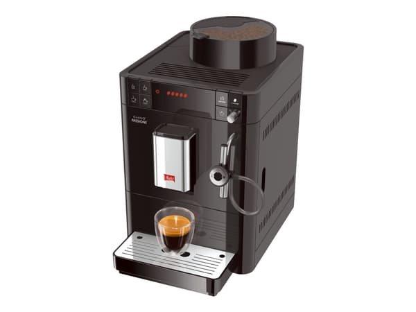 Melitta CAFFEO Passione - Automatisk kaffekokare med mjölkskummare - 15 bar - svart