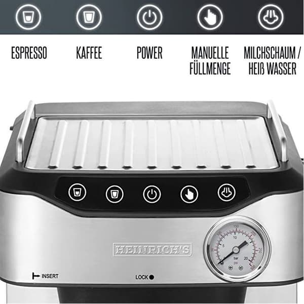 20 bars tryck espressomaskin med mjölkskummare 1,6 L tank