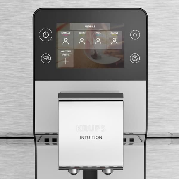 KRUPS EA877D10 Intuition Experience+ Bön till kopp kaffemaskin, 4 intensitetsnivåer, anpassningsbar, Borstat rostfritt stål