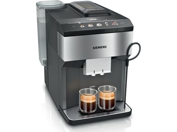 Siemens EQ.500 TP516DX3, Espressomaskin, 1,9 l, Kaffe bønner, Innebygd kaffekvern, 1500 W, Sort, Rustfritt stål