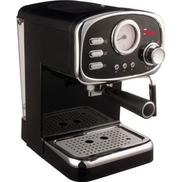 Retrodesign espresso- och cappuccinomaskin - 1100W - 3 filter - 15 bars pump [MADE IN ITALY] - avtagbar vattentank 1,2 L