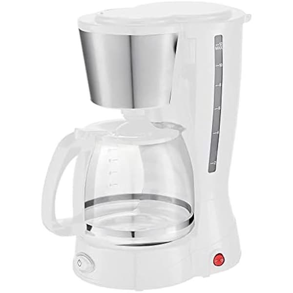 Vit dropp kaffebryggare - Grunkel - Kapacitet 1,5L - Permanent filter - 800W