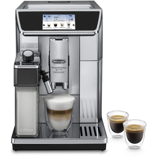 Espressokvarn - DELONGHI PrimaDonna Elite Experience ECAM650.85.MS - Grå - Ansluten - Kaffebönmaskin