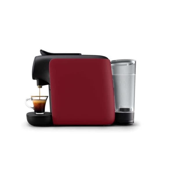 PHILIPS L'OR Barista Red kapselkaffemaskin, kompatibel med L'OR-kapslar (enkla och dubbla) och Nespresso, behållare