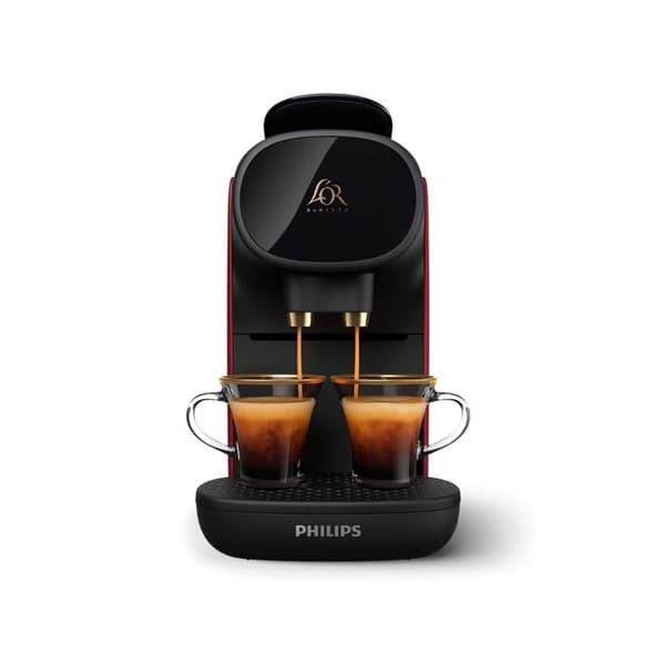 PHILIPS L'OR Barista Red kapselkaffemaskin, kompatibel med L'OR-kapslar (enkla och dubbla) och Nespresso, behållare