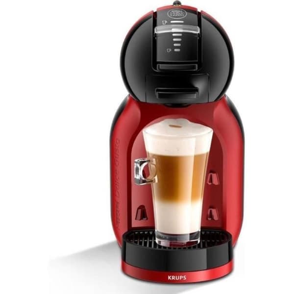 Kapselkaffebryggare - KRUPS - Mini Me KP123HAS - Svart och Röd - Högtryck 15 bar - Kompakt 16 cm