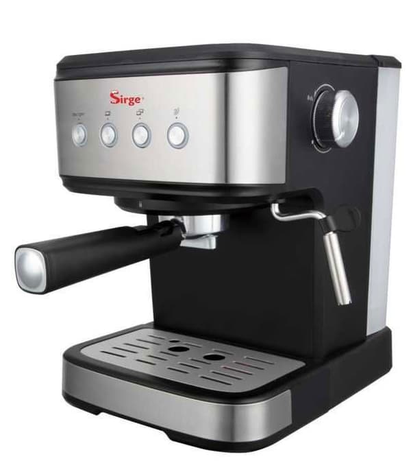 Sirge LUSSY Espressomaskin och cappuccino - 3 kaffefilter - 1100 W med cappuccinofunktion och pappers-PODS [ese44]