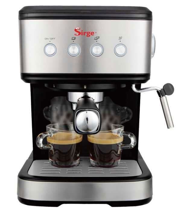 Sirge LUSSY Espressomaskin och cappuccino - 3 kaffefilter - 1100 W med cappuccinofunktion och pappers-PODS [ese44]