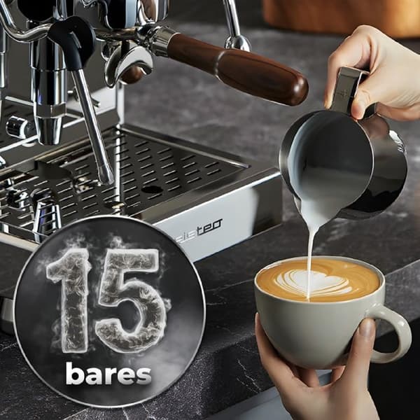Espressomaskin - Baristeo - Ikonisk - 15 bar - Kompatibel med malt kaffe