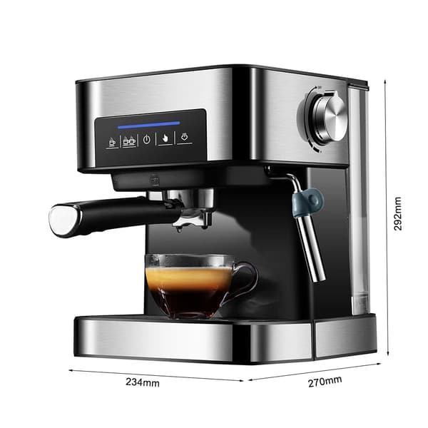 Espresso Kaffemaskin, 20 Bar Tryck, 1,6L Kapacitet,svart