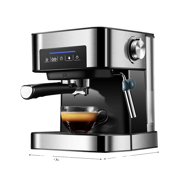 Espresso Kaffemaskin, 20 Bar Tryck, 1,6L Kapacitet,svart