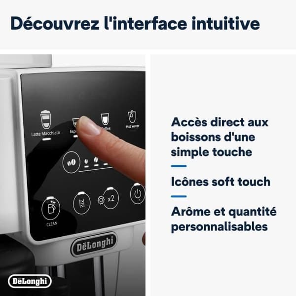 DELONGHI Magnifica Start ECAM220.61.W espressokvarnmaskin - Rostfritt stål vit - bönkaffemaskin