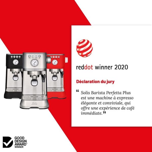 Espressomaskin - SOLIS - Barista Perfetta Plus 1170 - Mjölkskummare - Rostfritt stål - 16 barer