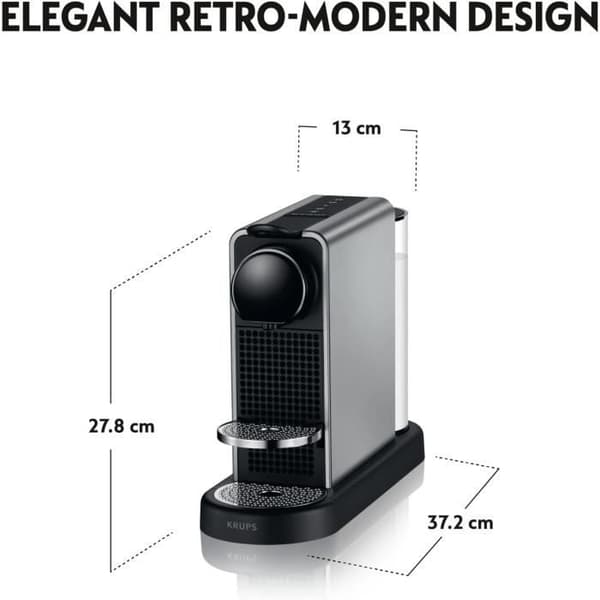 Maskin för kaffe Nespresso Krups Citiz Platinum Titan Kaffebryggare Dosetter YY5077FD