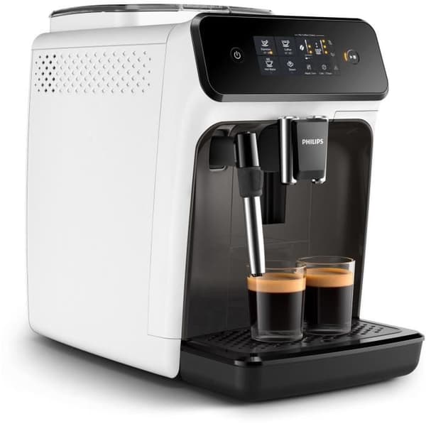 Maskin espresso kvarn automatisk - PHILIPS - EP1223/00 - Klassisk mjölkskummare - Keramisk kvarn - Vit och svart