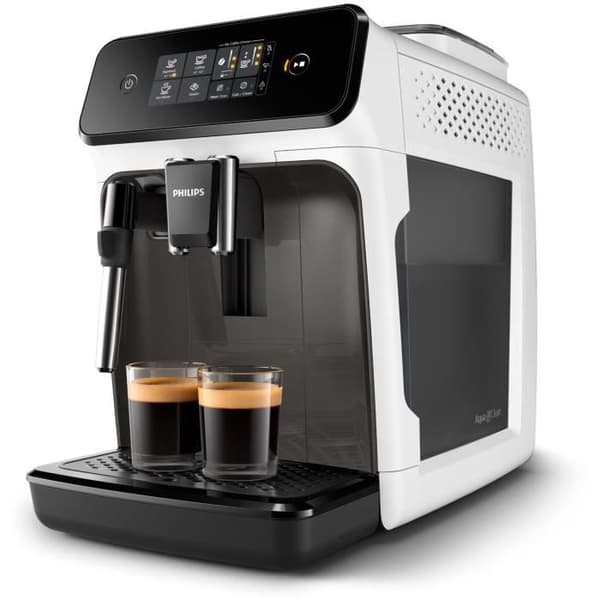 Maskin espresso kvarn automatisk - PHILIPS - EP1223/00 - Klassisk mjölkskummare - Keramisk kvarn - Vit och svart