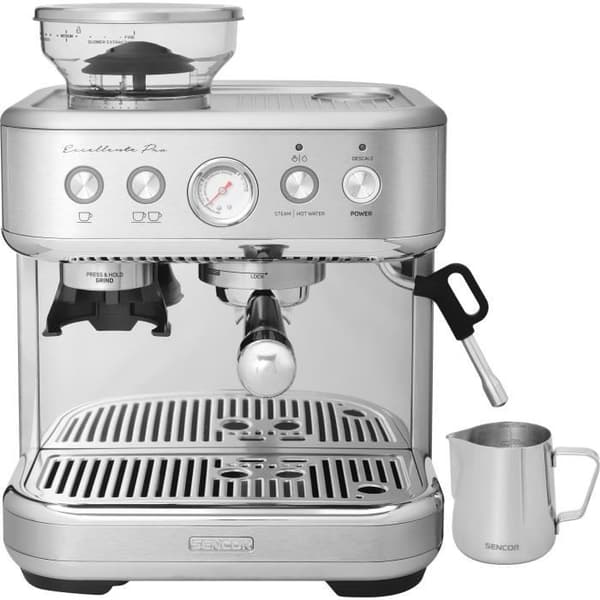 Espressomaskin - SENCOR - SES 6010SS - 15 barer - Kaffekvarn - 250 g bönor - Rostfritt stål