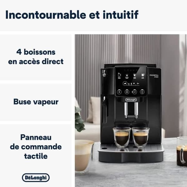 Automatisk Kaffemaskin - DE'LONGHI - Magnifica Start ECAM222.20B - 4 Recept - Mjölkskummare - 1450W