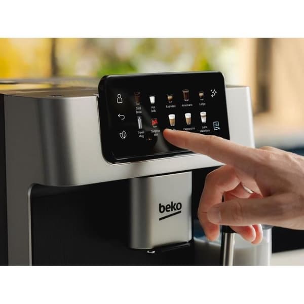 Kaffemaskin med kvarn - BEKO - CEG7348X - 1350 W - 250g bönor - Svart / Silver