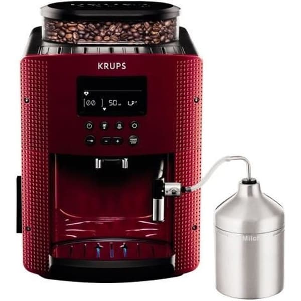 Krups EA8165 automatisk kaffemaskin - Espresso - Kaffebönor - 15 bar - Pistil röd