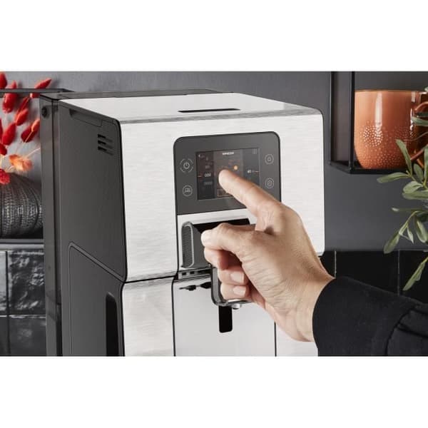 KRUPS EA877D10 Intuition Experience+ Bön till kopp kaffemaskin, 4 intensitetsnivåer, anpassningsbar, Borstat rostfritt stål