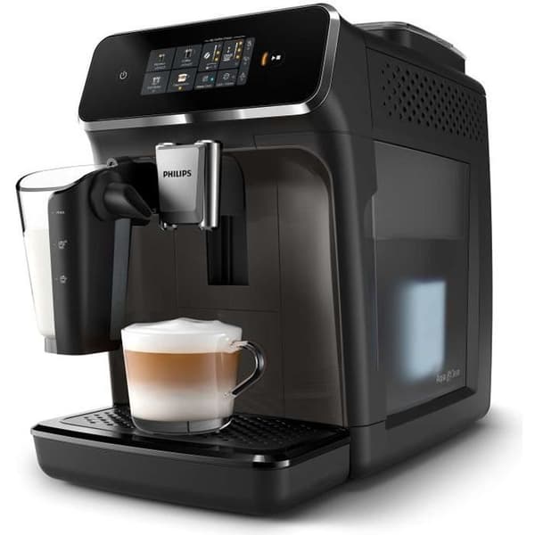 Philips 2200-serien helautomatisk kaffemaskin, 2 kaffeinställningar, mjölkskummare, svart (EP2334/10)