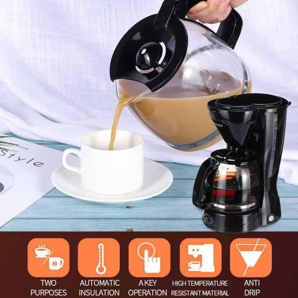 Hushålls mini automatisk dropp kaffemaskin liten kaffemaskin