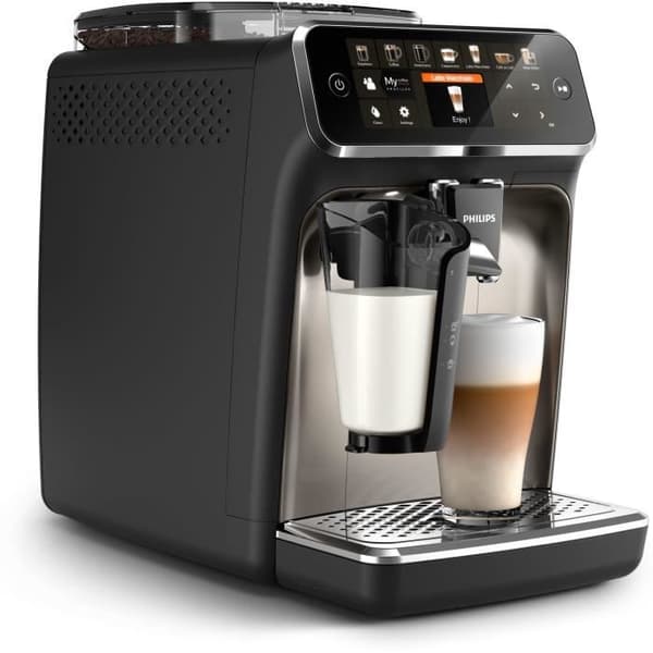 PHILIPS Helautomatisk espressomaskin - 12 läckra kaffesorter tillagade med färska bönor - TFT-display (EP5447/90)