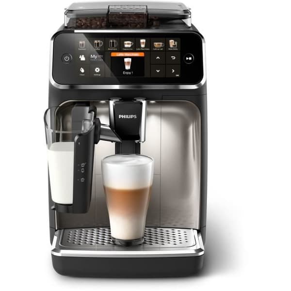 PHILIPS Helautomatisk espressomaskin - 12 läckra kaffesorter tillagade med färska bönor - TFT-display (EP5447/90)
