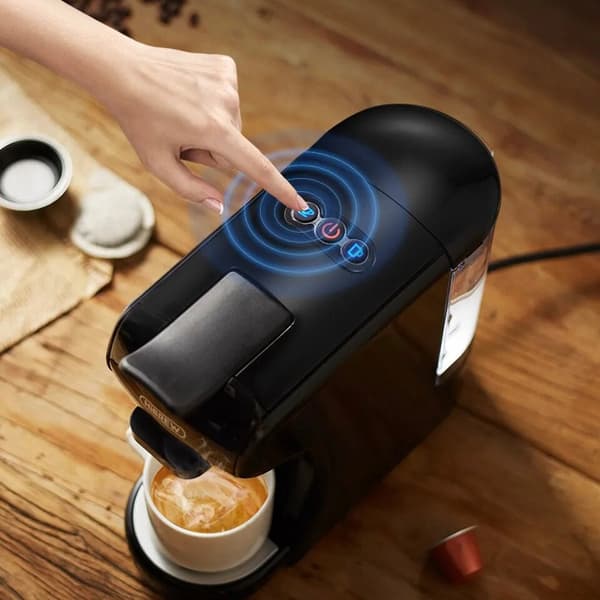 HiBREW H1A 4-i-1 kaffebryggare med flera kapslar, varm- och kallpressningssystem, 1450 W, 19 bar