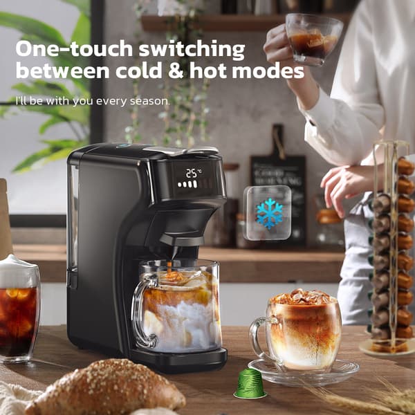 Hibrew H1B 6-i-1 Kaffebryggare 600ml Vattentank 19 Bar Tryckutvinning Kall/Varmt Läge LED-indikator