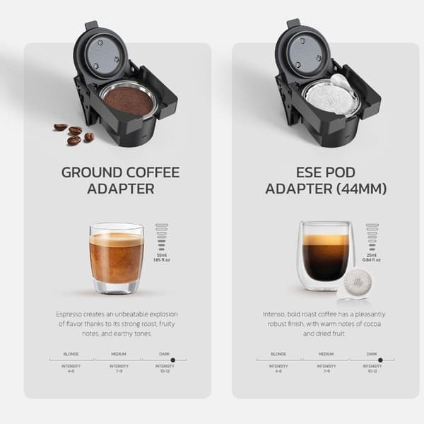 Hibrew H1B 6-i-1 Kaffebryggare 600ml Vattentank 19 Bar Tryckutvinning Kall/Varmt Läge LED-indikator
