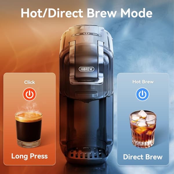 Hibrew H2B 5-i-1 kapselmaskin, 19 bar, med vattennivåmarkering, 600 ml vattentank