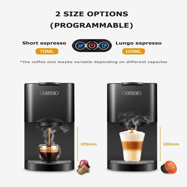 Hibrew H3A 5-i-1 Kaffemaskin 19 bar tryck 1000 ml vattentank Anti-torkningsskydd