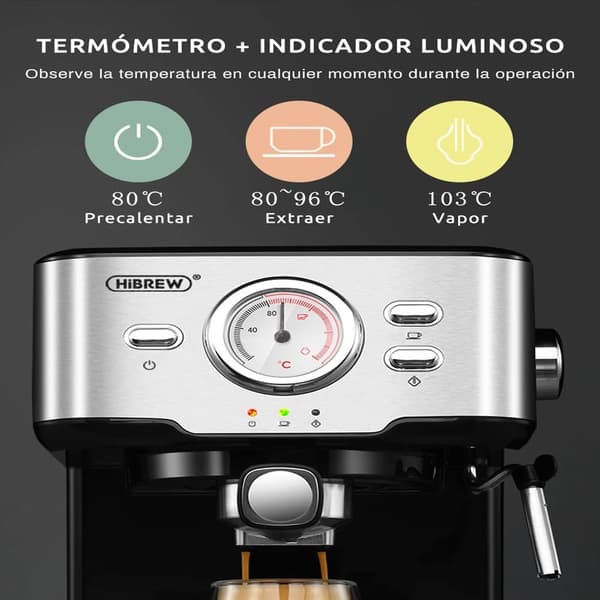 Hibrew H5 Kaffebryggare 20 Bar Halvautomatisk Espressomaskin 1,5L Kapacitet