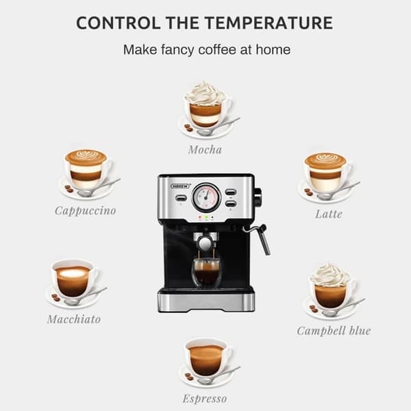 Hibrew H5 Kaffebryggare 20 Bar Halvautomatisk Espressomaskin 1,5L Kapacitet