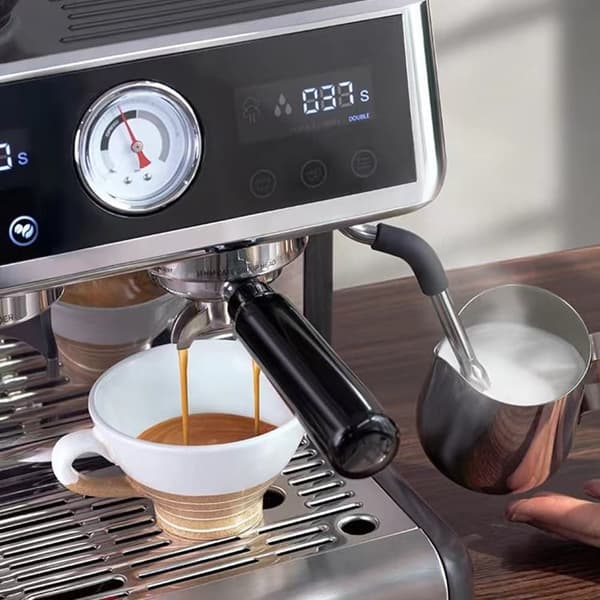 HiBREW H7A Espressomaskin med dubbelt pannasystem, 20 bar, nominell effekt 1380~1550W, 2,8 tums kapacitet