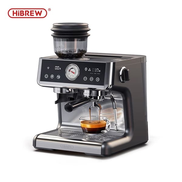 HiBREW H7A Espressomaskin med dubbelt pannasystem, 20 bar, nominell effekt 1380~1550W, 2,8 tums kapacitet