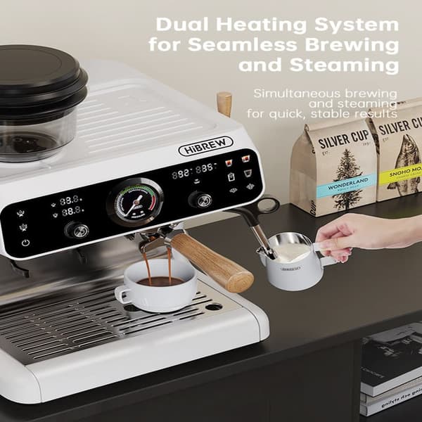 HiBREW H7B Espressomaskin med kvarn, NOMINERAD EFFEKT 2800 W, 20 barer, 2,8 liters kapacitet