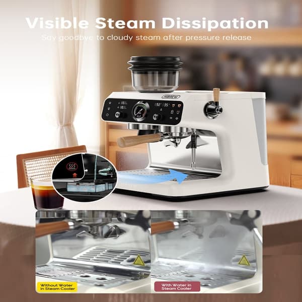 HiBREW H7B Espressomaskin med kvarn, NOMINERAD EFFEKT 2800 W, 20 barer, 2,8 liters kapacitet