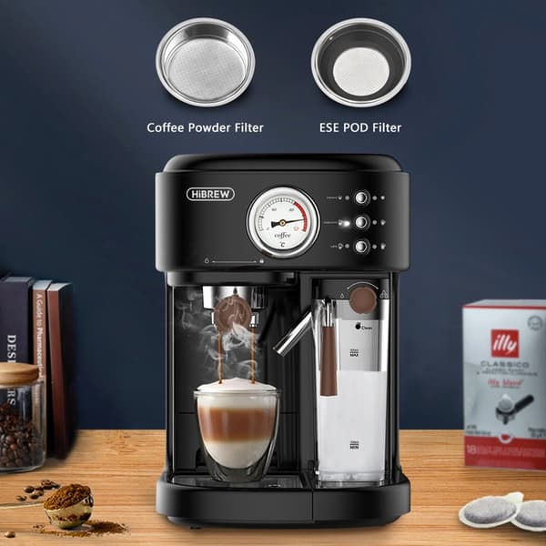 HiBREW H8A 19 bar espressomaskin, nominell effekt 1050-1250W