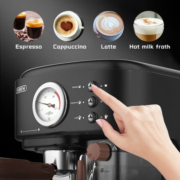 HiBREW H8A 19 bar espressomaskin, nominell effekt 1050-1250W