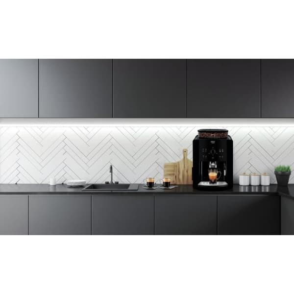 KRUPS ARABICA EA811010 - Espressomaskin med kvarn - 1450W - 1,7 l vattentank - Kaffebönor - 15 barer - Svart