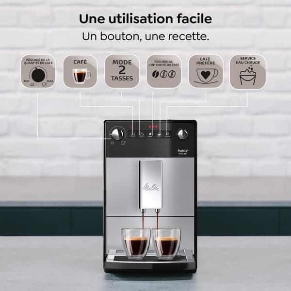 MELITTA Purista Bean-to-Cup kaffemaskin - Silver