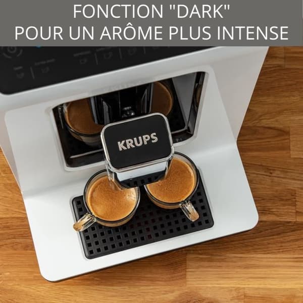 KRUPS Bean kaffemaskin Bönkvarn, 15 samtidiga 2-koppars drycker Espresso och Cappuccino kaffebryggare Evidence EA890110