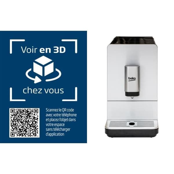 BEKO ceg5301x - Kompakt automatisk espressomaskin - 1350W - Inbyggd kaffebönkvarn - 19 barer - Front i rostfritt stål