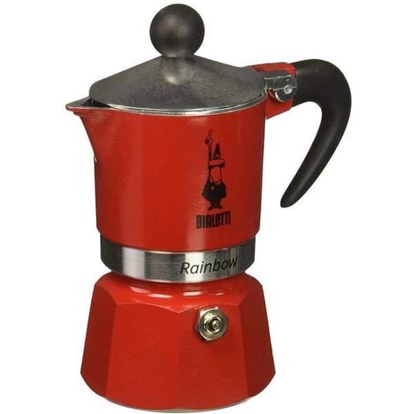 Bialetti 4961 - KVM SWITCH - Espressomaskin för kopp, aluminium, röd, 30 x 20 x 15 cm