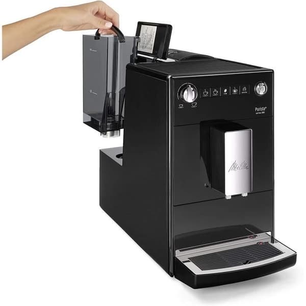 Melitta , Purista, Svart, F230-102 Automatisk espressomaskin med bönkvarn, kompakt, tyst - 6766028