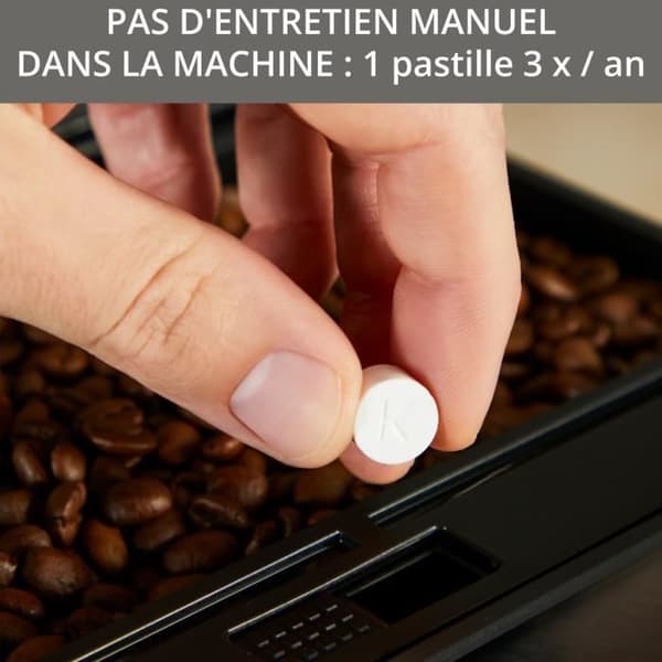 KRUPS kaffebönmaskin, 1,7 l, espressomaskin, ångmunstycke för cappuccino, 2 koppar samtidigt, Essential YY8135FD