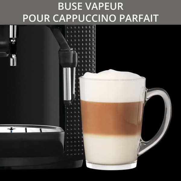 KRUPS kaffebönmaskin, 1,7 l, espressomaskin, ångmunstycke för cappuccino, 2 koppar samtidigt, Essential YY8135FD